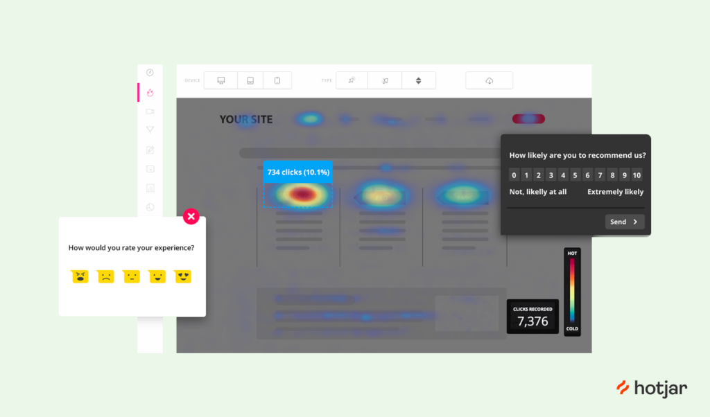 Hotjar dashboard.